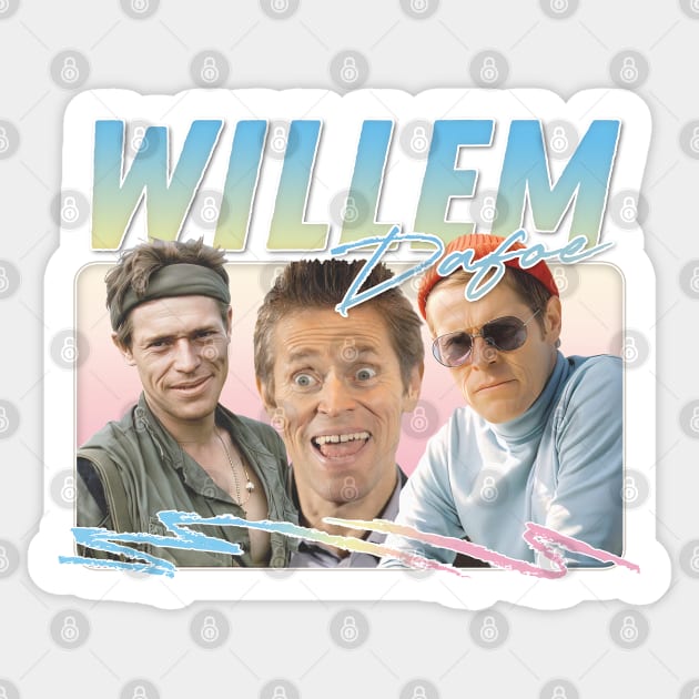 Willem Dafoe / Retro Aesthetic Original Fan Art Design 2 Sticker by DankFutura